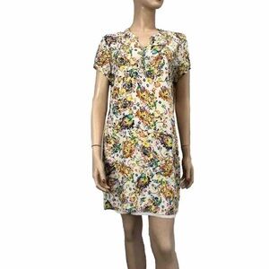 ANANY floral print shirt dress sleeveless V-neck